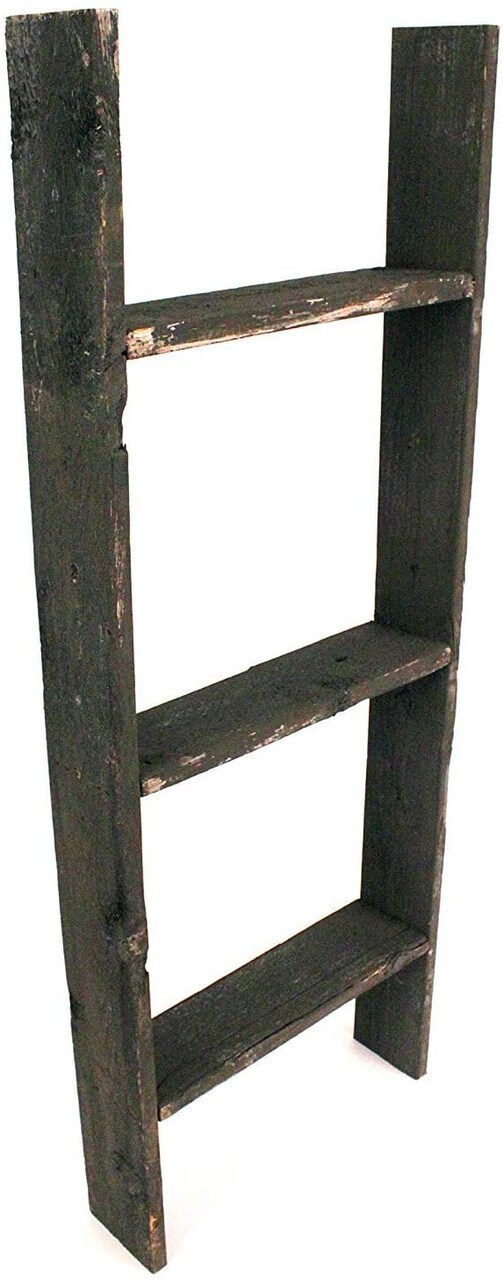 Rustic Farmhouse 3ft Reclaimed Wood Decorative Bookcase Picket Ladder